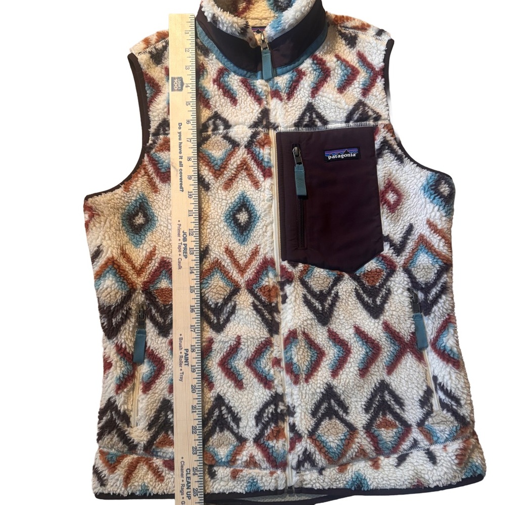 Patagonia Retro X Fleece Vest Full Zip Deep Pile Aztec Southwestern Women Medium - Picture 2 of 6